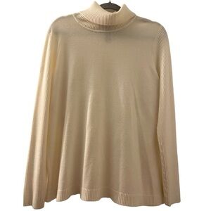 Josephine Chaus sweater, winter white, turtleneck, size XL